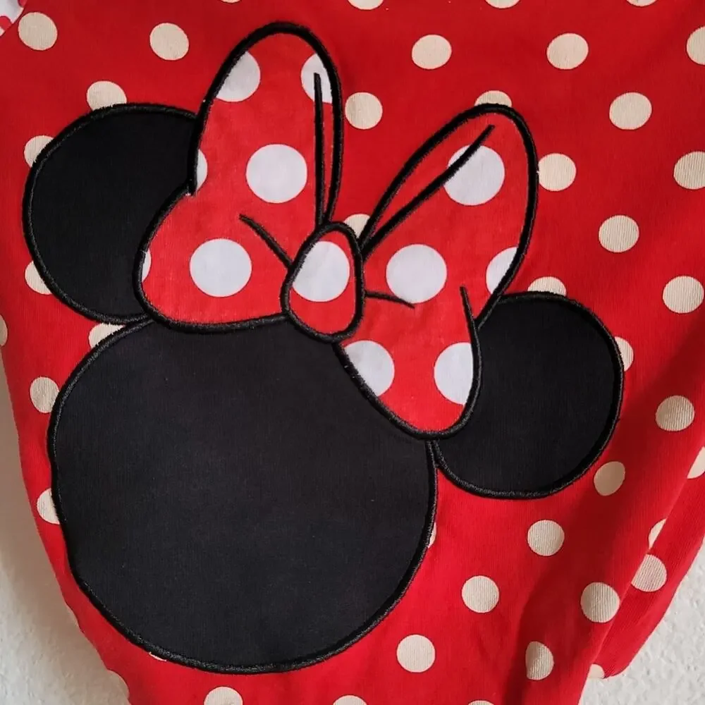 DISNEY Minnie Mouse One Piece Walt Disney World Polka Dot Size 12M Red